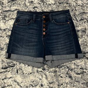 Judy Blue Cuffed Button Fly Shorts. Style JB15007DK